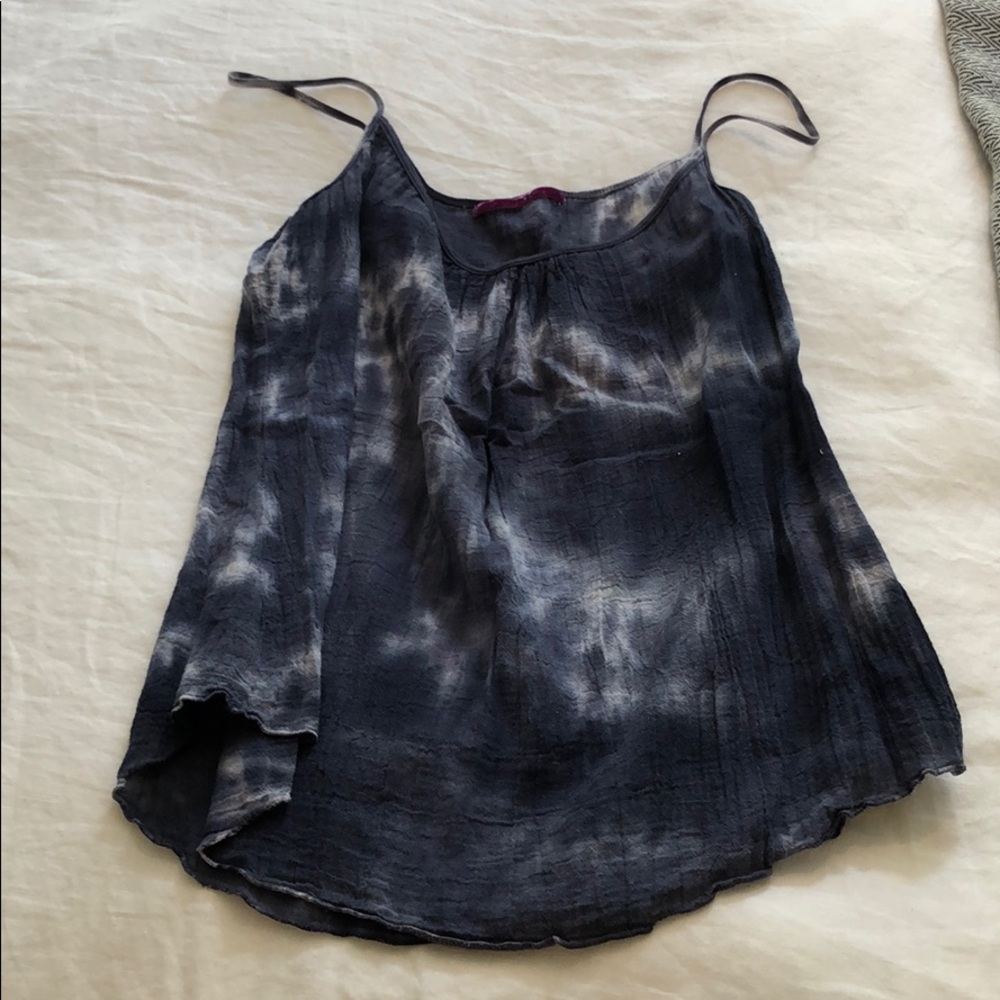 Blue tie dye tank top